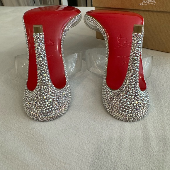 Christian Louboutin Just Strass 85 Crystal Embellished PVC Iridescent Heel *RARE - Picture 5 of 16